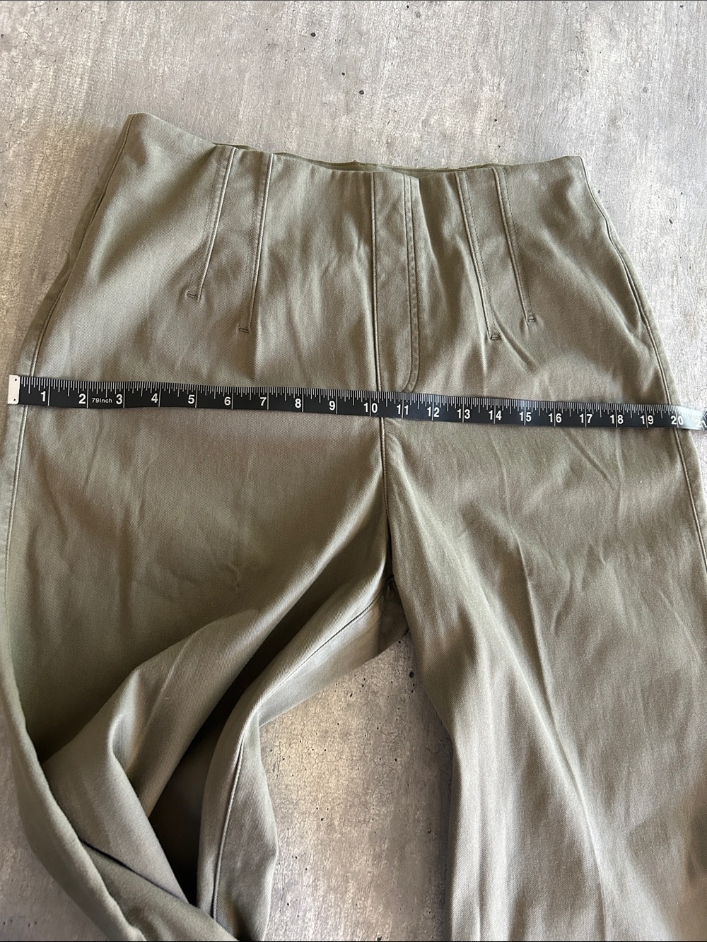 SPANX Stretch Twill Cropped Wide Leg Tuscan Olive Pants , Size L - Picture 11 of 11
